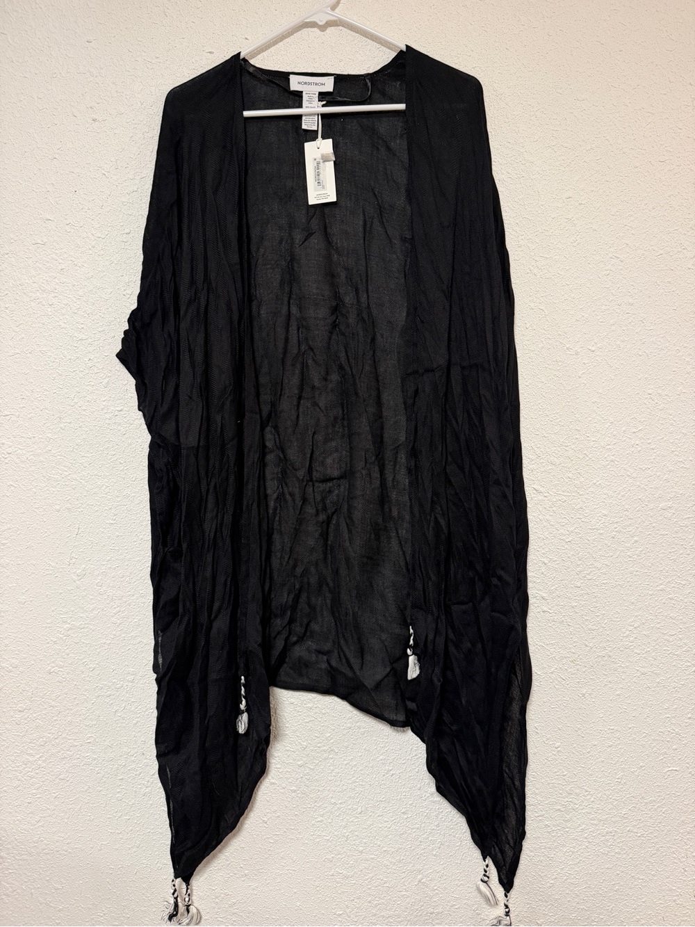 Black Viscose Nordstrom light weight cover up nwt